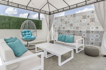 Shaded Outdoor Courtyard Area at Alameda West, Miami