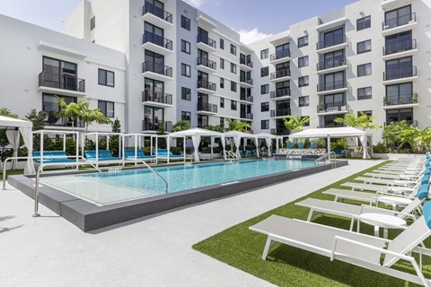 Swimming Pool With Relaxing Sundecks at Alameda West, Miami, Florida