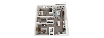 A12D Floor Plan at Alameda West, Florida, 33144