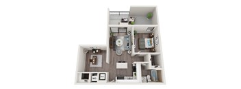 A13D Floor Plan at Alameda West, Miami, FL, 33144