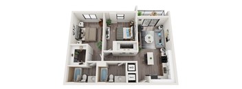 B10 Floor Plan at Alameda West, Miami, Florida