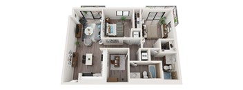 B13D Floor Plan at Alameda West, Florida, 33144