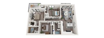 B14D Floor Plan at Alameda West, Miami, FL, 33144