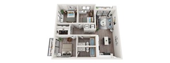 B15D Floor Plan at Alameda West, Miami, FL