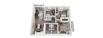 B16D Floor Plan at Alameda West, Miami, 33144