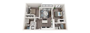 B2 Floor Plan at Alameda West, Miami, 33144