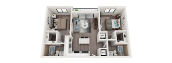 B3 Floor Plan at Alameda West, Miami, Florida