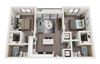 B3 Floor Plan B3 Floor Plan at Alameda West, Miami, Florida
