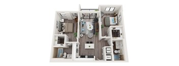 B9 Floor Plan at Alameda West, Miami, 33144