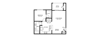 Floor plan of the Lake Creek layout at Avery Oaks Apartments