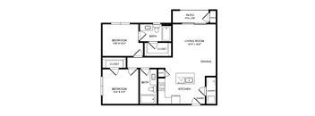floor plan for the Lakeline layout at Avery Oaks Apartments