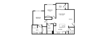 floor plan for Avery Ranch layout at Avery Oaks Apartments