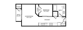 floor plan of the Bushy Creek floor plan at Avery Oaks Apartments