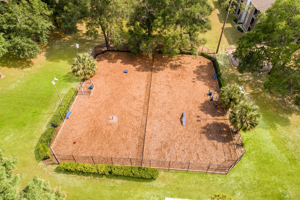 Aerial View of Dog Park at Reflections Apartment Homes in Gainesville, Florida, FL