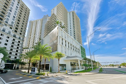Building Exterior at Alvorada on the Bay in North Miami Beach, FL