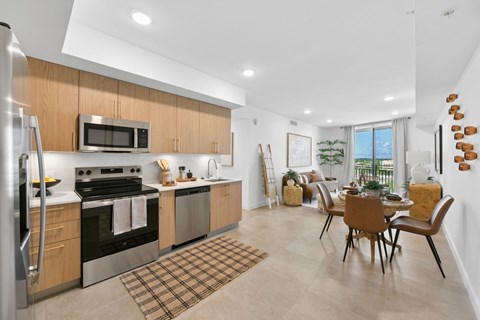 1 Bedroom Unit, kitchen, at Alvorada on the Bay in North Miami Beach, FL