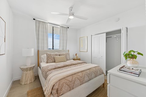 3 Bedroom Unit, bedroom, at Alvorada on the Bay in North Miami Beach, FL