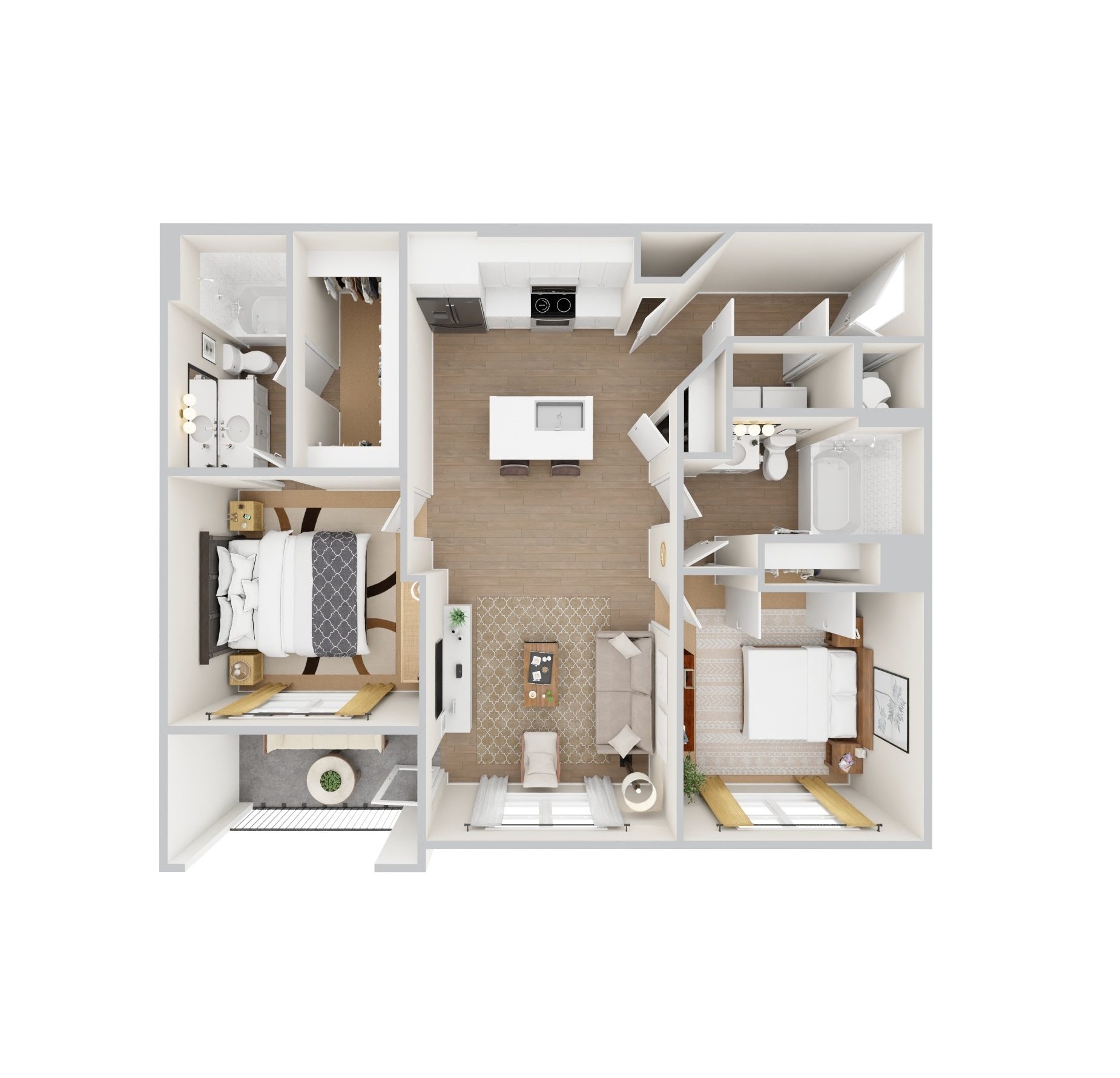 B1 Floor Plan at Woodgate Place in Waco, Tx