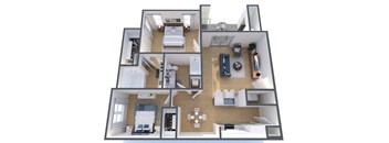 B1, 2Bed/2Bath, 990 sq. ft at Hillside on Parmer Lane Apartments in Austin, TX