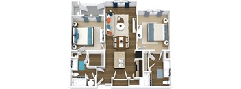 bronze floor plan of GreenVue in Richardson, TX