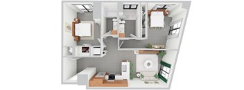 B12, 2 bed 2 bath | 998 - 991 sq ft | Alvorada on the Bay in North Miami, FL