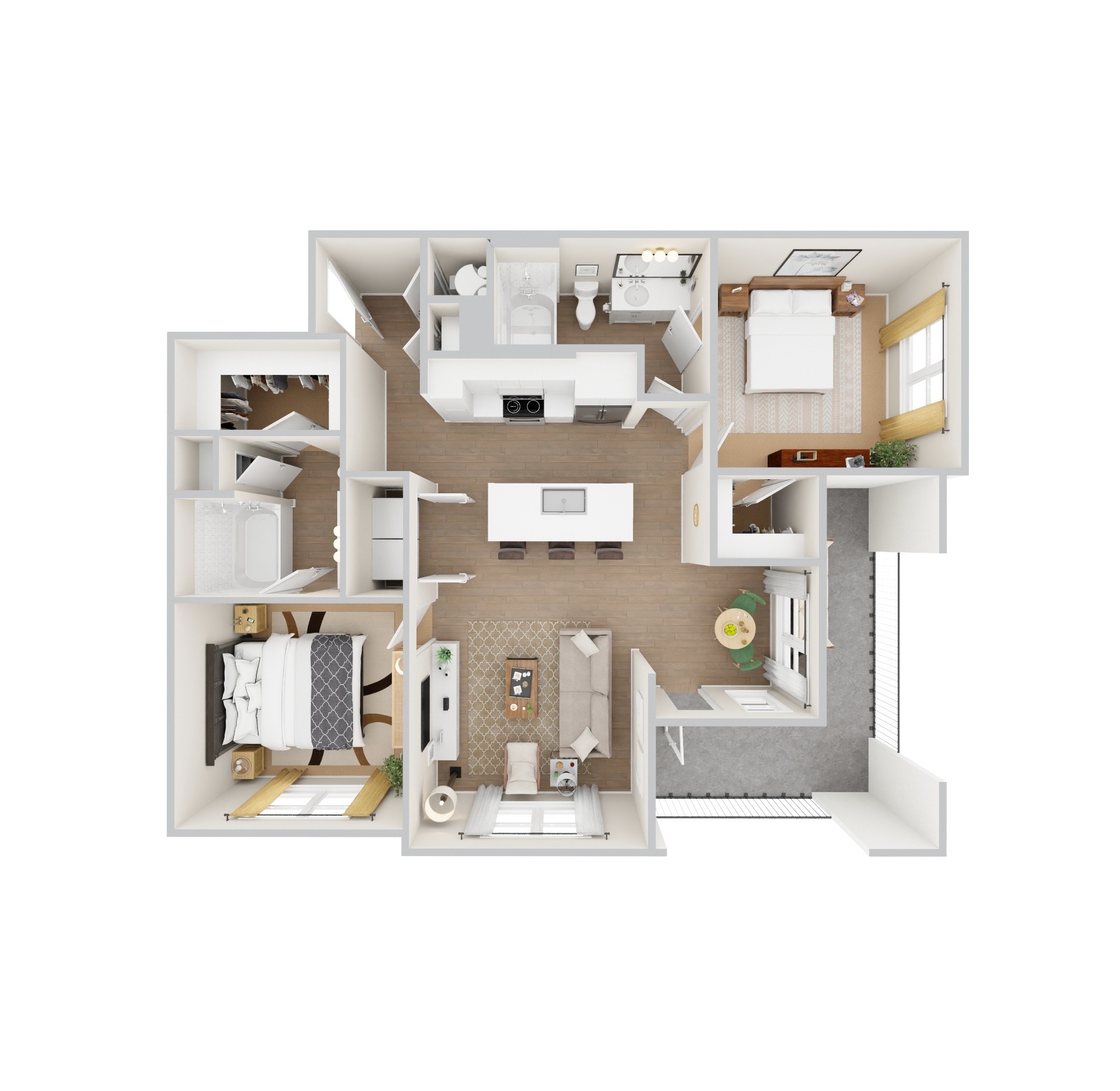 B2 Floor Plan at Woodgate Place in Waco, Tx