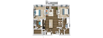 cinder floor plan of GreenVue in Richardson, TX