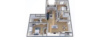 B3, 2Bed/2Bath, 1263 sq. ft at Hillside on Parmer Lane Apartments in Austin, TX