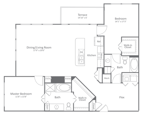 Harlow River Oaks Floor Plan B6, Houston, TX