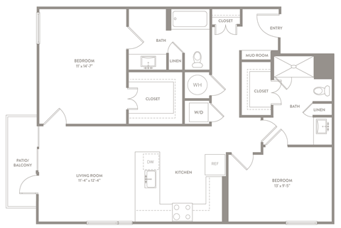 B7 floor plan of Knox Heights in Dallas, TX