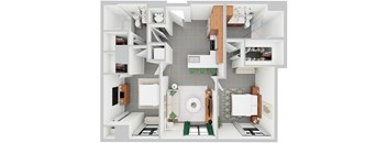 B7, 2 bed 1 bath | 901 sq ft | Alvorada on the Bay in North Miami Beach, FL