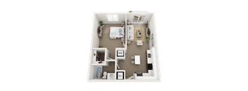 1 bedroom 1 bathroom floor plan I at Blue Lagoon 7, Miami, 33126