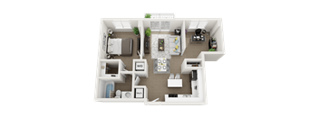 1 bedroom 1 bathroom floor plan L at Blue Lagoon 7, Florida