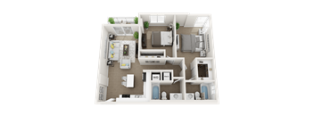 2 bedroom 2 bathroom floor plan D at Blue Lagoon 7, Florida