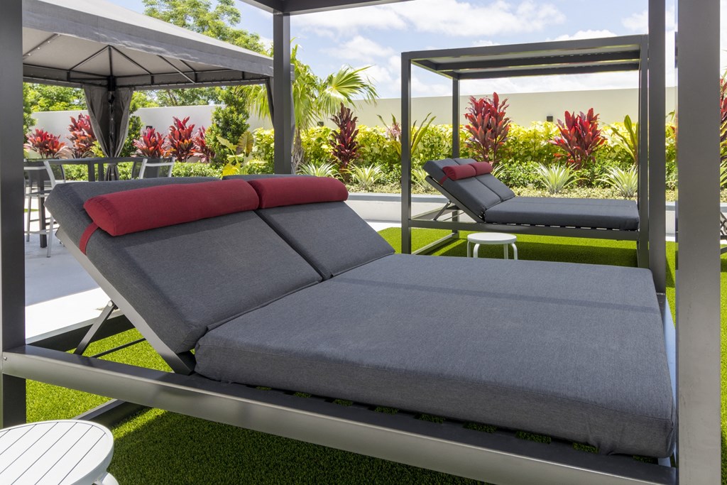 Poolside Relaxing Area at Bay Village1, Palmetto Bay