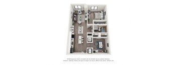 Ansel 1 Bed 1 Bath Floor Plan at Bay Village1, Palmetto Bay