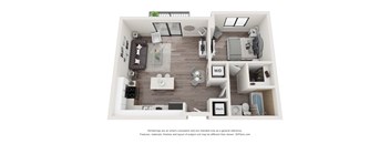 1 Bed 1 Bath Floor Plan at Bay Village1, Palmetto Bay, FL, 33157