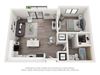 1 Bed 1 Bath Floor Plan 1 Bed 1 Bath Floor Plan at Bay Village1, Palmetto Bay, FL, 33157