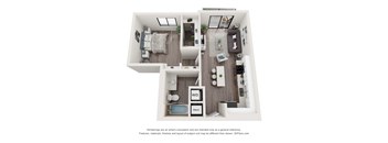 Auden 1 Bed 1 Bath Floor Plan at Bay Village1, Palmetto Bay, Florida