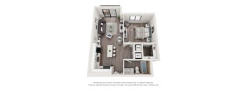 Adelia 1 Bedroom 1 Bath Floor Plan at Bay Village1, Florida