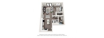 Ainsley 1 Bed 1 Bath Floor Plan at Bay Village1, Florida, 33157