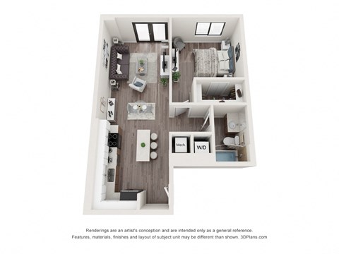 Ainsley 1 Bed 1 Bath Floor Plan at Bay Village1, Florida, 33157