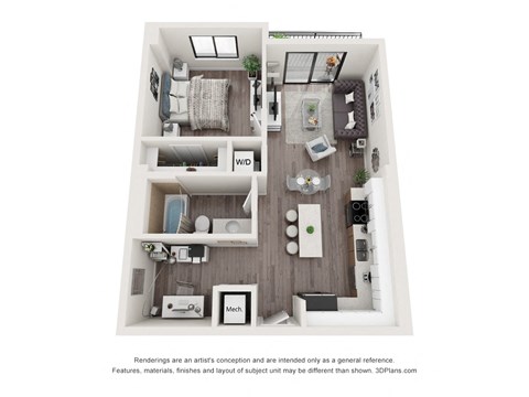 Avalon 1 Bed 1 Bath Floor Plan at Bay Village1, Palmetto Bay, FL, 33157