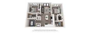 Barton 2 Bed 2 Bath Floor Plan at Bay Village1, Palmetto Bay, FL