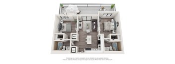 2 Bed 2 Bath Floor Plan at Bay Village1, Florida