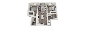 2 bedroom 2 bath Floor Plan at Bay Village1, Palmetto Bay, FL, 33157