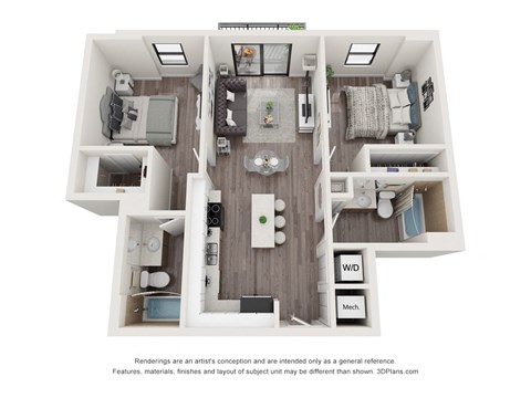 2 bedroom 2 bath Floor Plan at Bay Village1, Palmetto Bay, FL, 33157