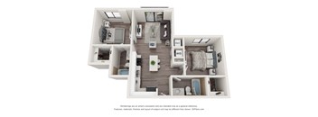 Blaise 2 Bed 2 Bath Floor Plan at Bay Village1, Palmetto Bay, 33157