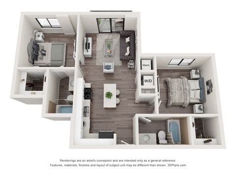 Blaise 2 Bed 2 Bath Floor Plan at Bay Village1, Palmetto Bay, 33157