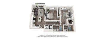Blanche 2 bedroom 2 bath Floor Plan at Bay Village1, Palmetto Bay, Florida